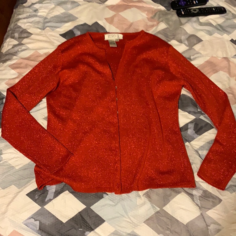 Sz med red glitter sweater by Euro-x